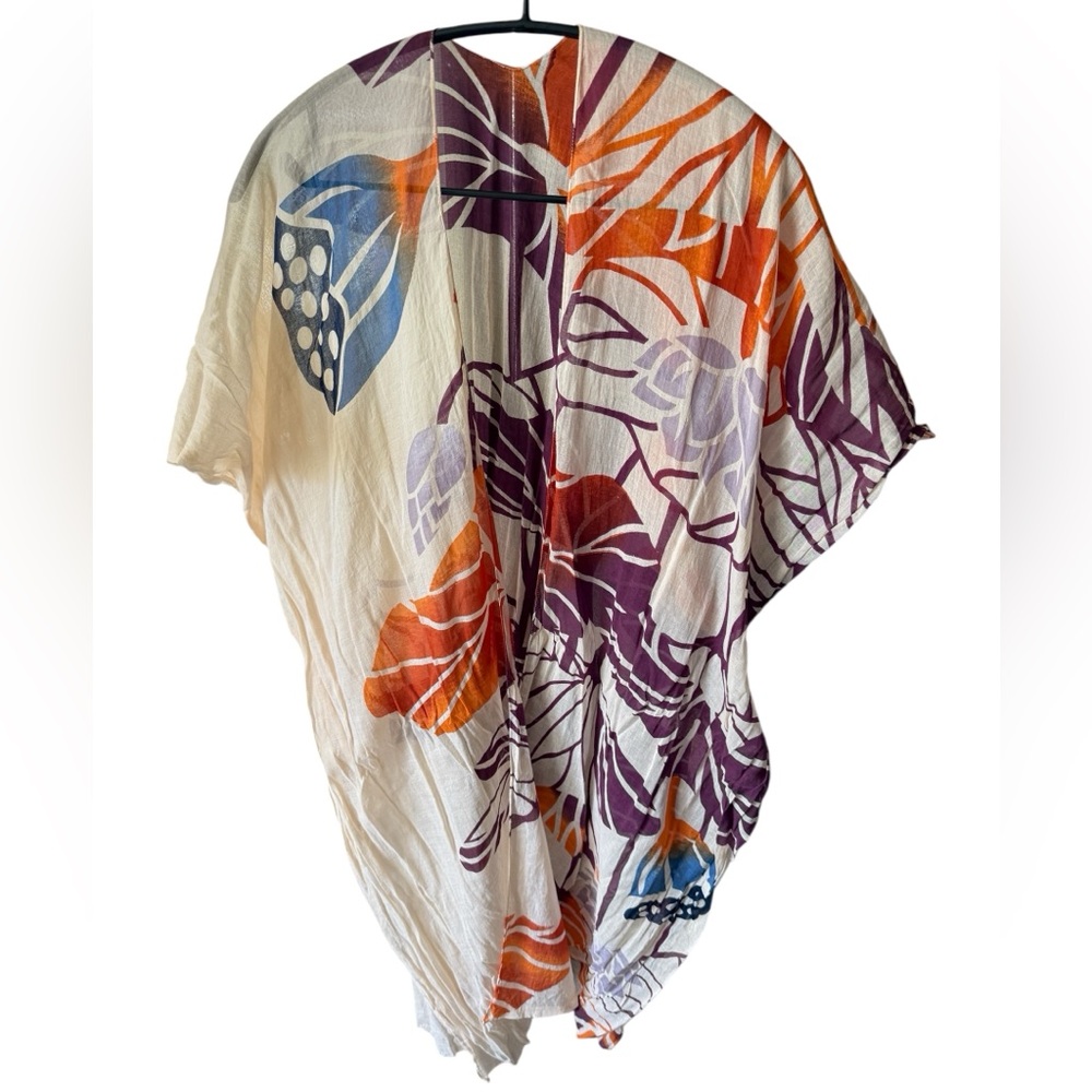 Floral Print Cotton Kimono Style OS